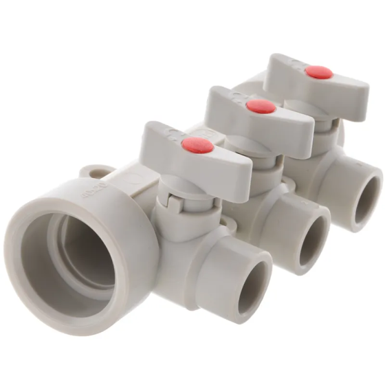 Колектор 3-way з кульовими кранами (40x20) PPR Koer K0170.PRO (KP0220) Київ