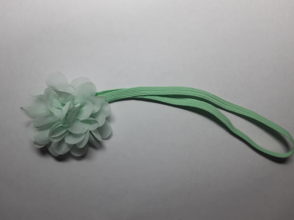 Дитяча пов'язка на голову із шифоновим бантом one size м`ятний Київ - фото 1