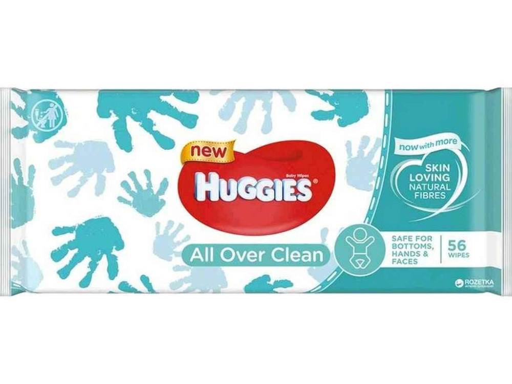 Влажные салфетки Аll over clean 56шт ТМ HUGGIES Solmir Solmir Solmir Київ - фото 1