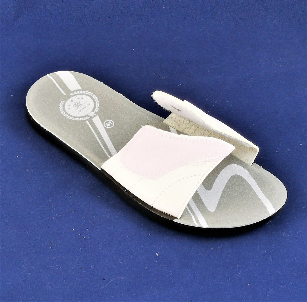 Мужские Шлёпанцы Тапочки Кожаные Белые Сланцы на Липучке (размеры: 45,46) Днепр - изображение 3