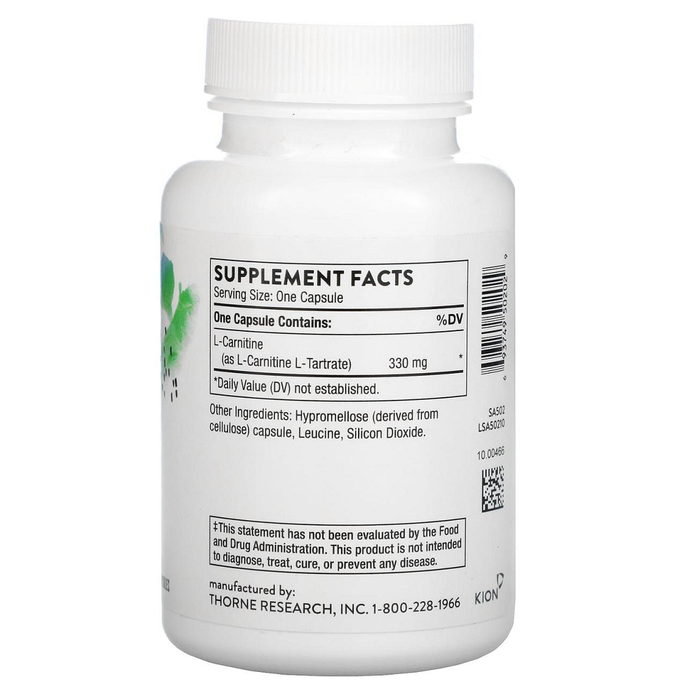 L-карнітин для схуднення Thorne L-Carnitine 60 капс Київ - фото 2