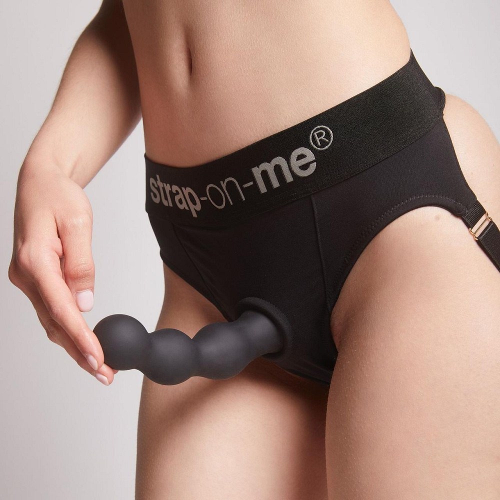 Насадка для страпона Strap-On-Me Dildo Plug Balls Black M Sex Aura Київ - фото 5