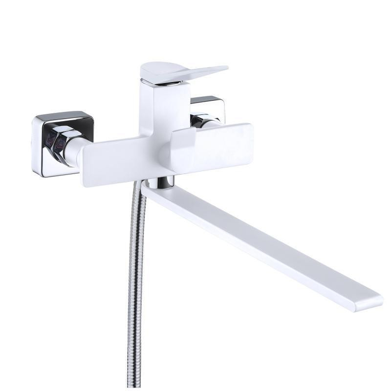 Смеситель для ванны с длинным поворотным изливом Qtap Presto QTPRE2601CRW45578 Chrome/White Харьков - изображение 1