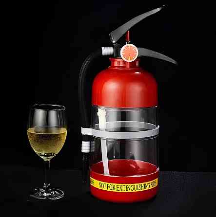 Резервуар RESTEQ для коктейлів у вигляді вогнегасника — ємність 1,5 л для алкоголю та напоїв, штоф-диспенсер для віскі, пива та Київ