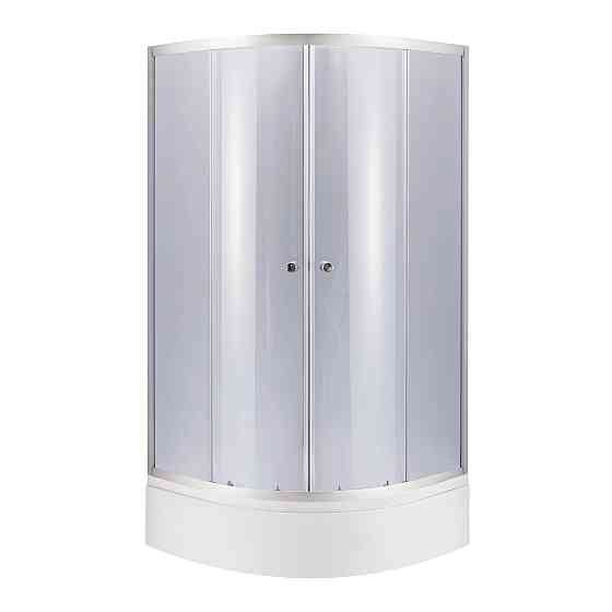 Lidz Latwa SC90x90.SAT.MID.GR Душевая кабина полукруглая, стекло тон. 4 мм + Lidz Душевой поддон KAPIELKA ST90x90x26, с панелью Киев