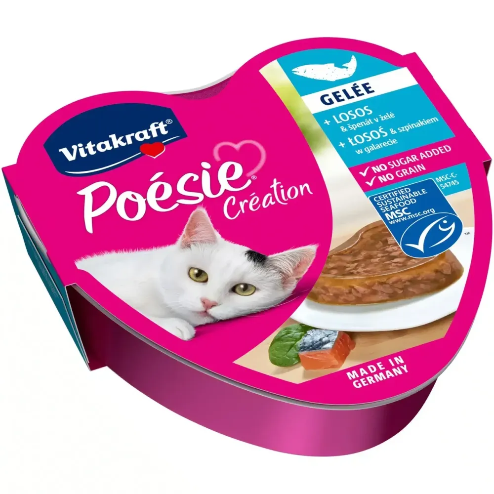Влажный корм для кошек Витакрафт Vitakraft Poésie Créat с лососем и шпинатом в желе, 85 г Винница - изображение 1