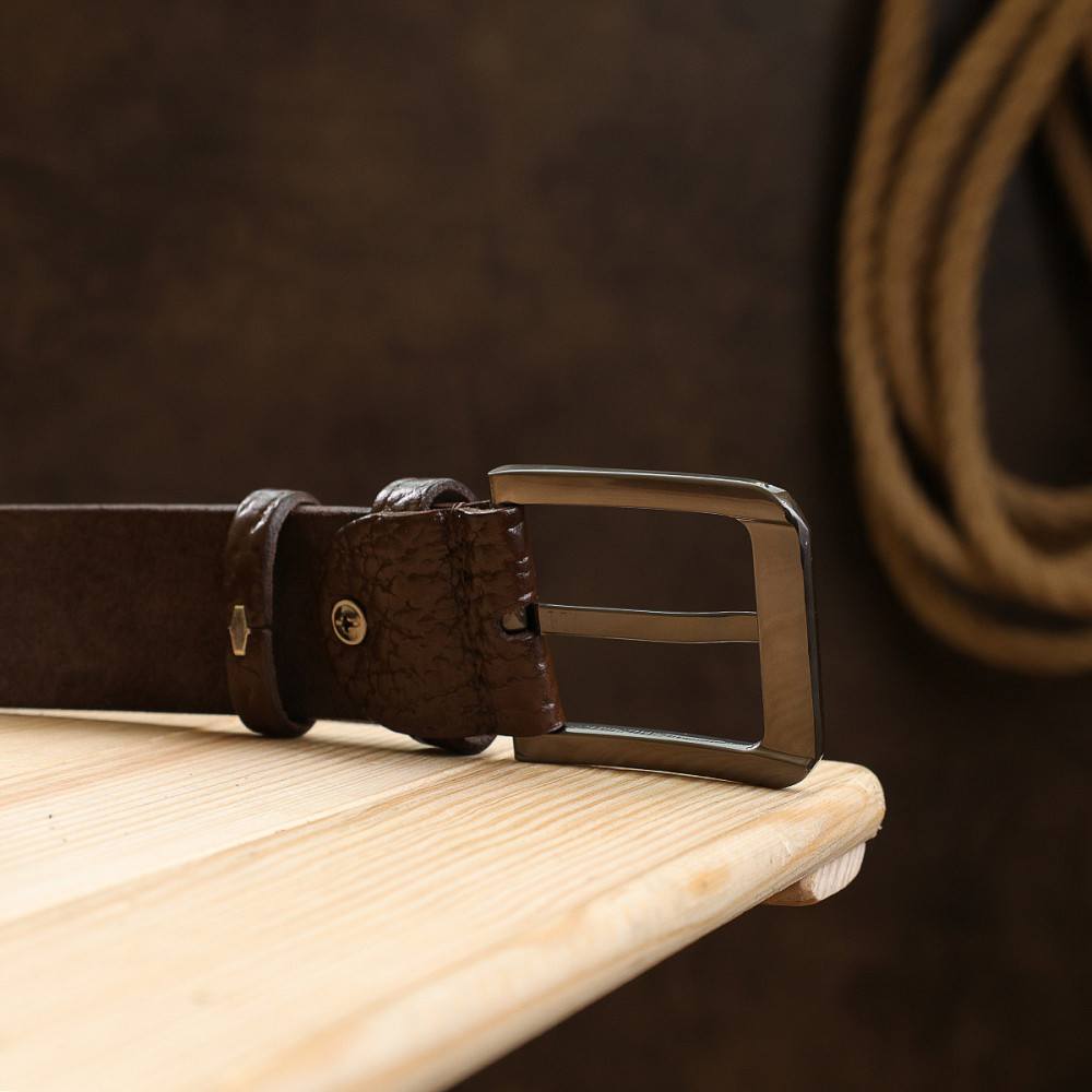 Добротний чоловічий ремінь Vintage 20744 Коричневий Київ - фото 9