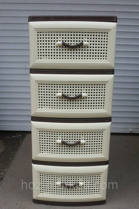 Пластиковый комод большой сетка бежево-коричневый 93х40х52 см Харьков - изображение 9