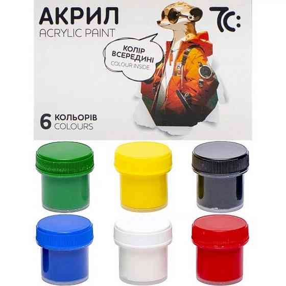 Дитячий набір акрилових фарб 7C50601 6 кольорів, по 10 мл Вінниця
