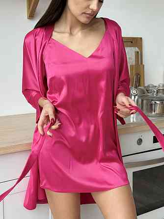 Шелковая ночная рубашка Малиновый XS/S Харьков
