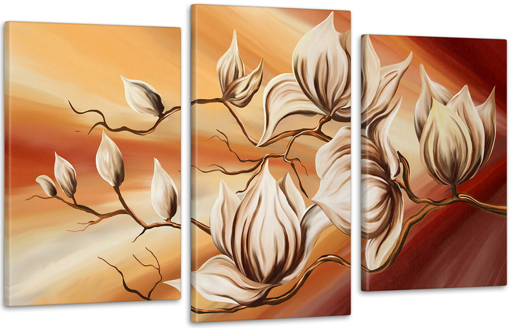 Модульная картина Цветы Абстракция Art-147_3 70x130 см Киев - изображение 1