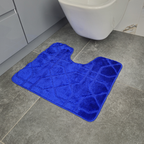 Набір килимків для ванної 2шт 60*100см+50*60см U-виріз Геометрія Standard синій поліпропілен Дариана Житомир - фото 5