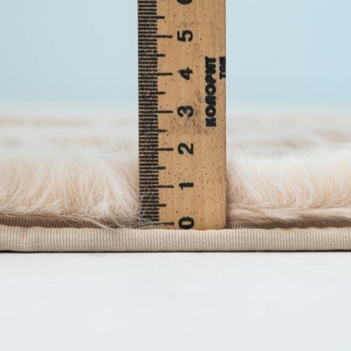 Килимок для підлоги з еко-хутра ТМ Dariana Elegant 60*120 см ванільно-бежевий Житомир - фото 2