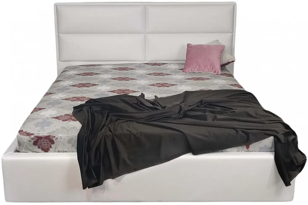 Ліжко BNB Двоспальне Santa Maria Premium 180 х 200 см З додатковою металевою цільнозварною рамою Екошкіра Білий Київ - фото 2