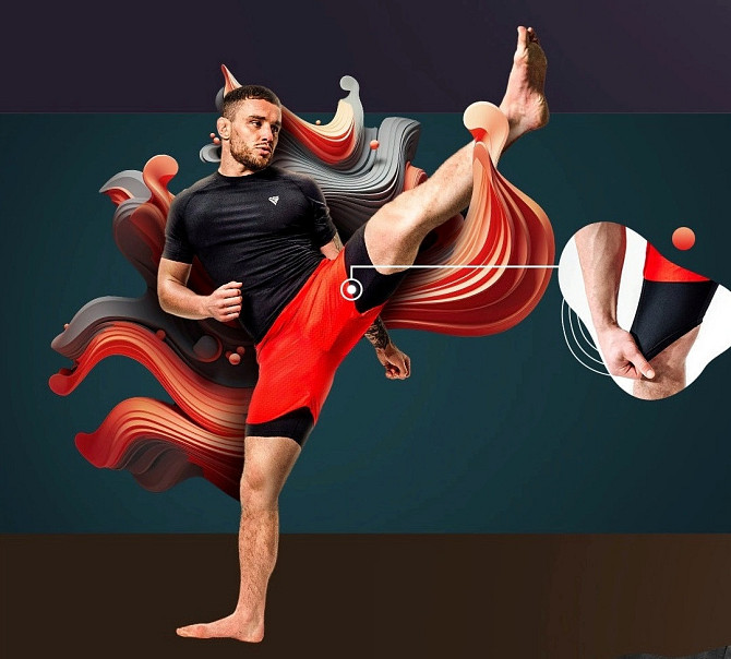 Компресійні шорти для RDX MMA T16 2-в-1 RED/BLACK-S Каменское - изображение 7