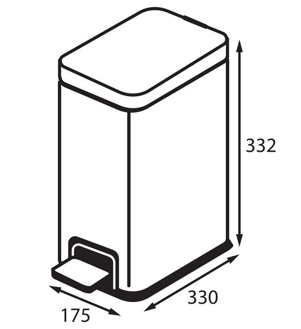 Відро для сміття з плавним закриванням прямокутне Koer TC-010108-08 8 л колір білий антипалець (KR5592) Чернівці - фото 3