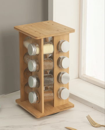 Набор для специй подставка на кухню с банками для специй 16 шт настольная с поворотом на 360 Каменец-Подольский