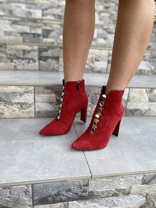 LIRIO Жіночі черевики LIRIO червоні натуральна замша 38р. каблук 9см ( /95-9551) Коломия - фото 7