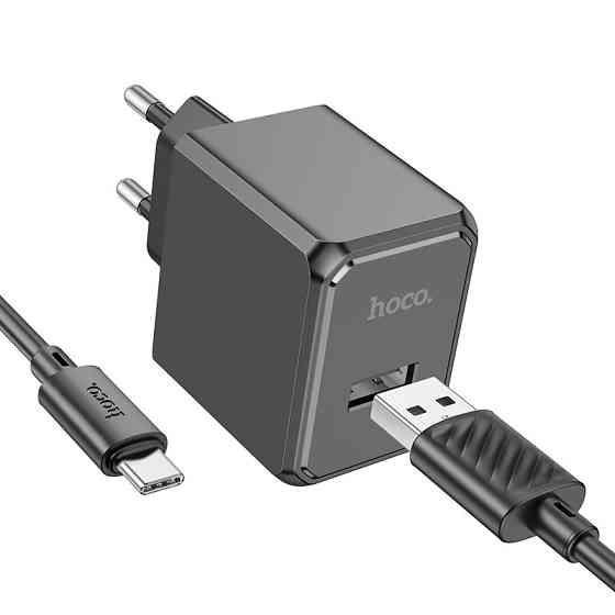 Сетевое зарядное устройство с кабелем HOCO CS11A Ocean single port charger set(Type-C) Black Одесса