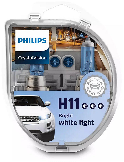Комплект галогенных ламп PHILIPS H11 12362CVSM CrystalVision + W5W 4300K 55W 12V PGJ19-2 (2 шт) Харьков - изображение 4