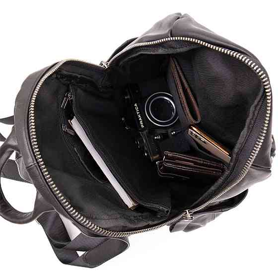 Рюкзак міський в гладку шкіру Vintage 20411 Чорний Київ