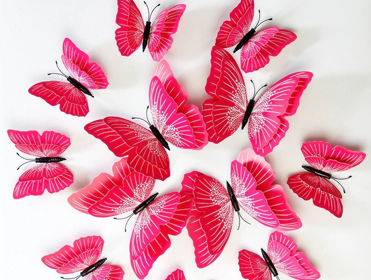 Розовые бабочки на магните - 12шт. Киев - изображение 3