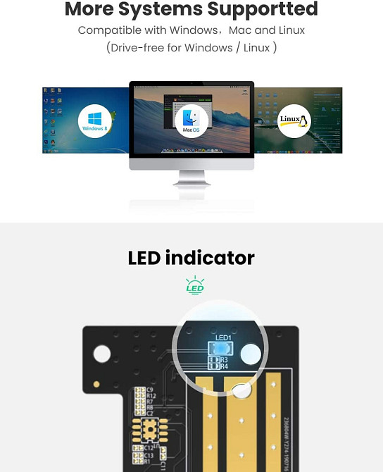 Адаптер Ugreen для встановлення SSD M.2 (NVMe) у слот PCI-E 3.0 x4 CM302 70503 Миколаїв - фото 4