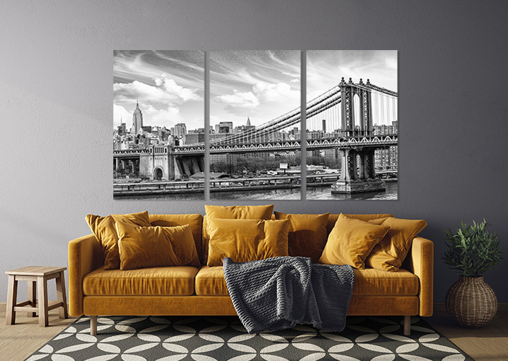 Модульная картина в гостиную / спальню  Нью-Йорк     ART-293_3A 100х150 см Киев - изображение 3