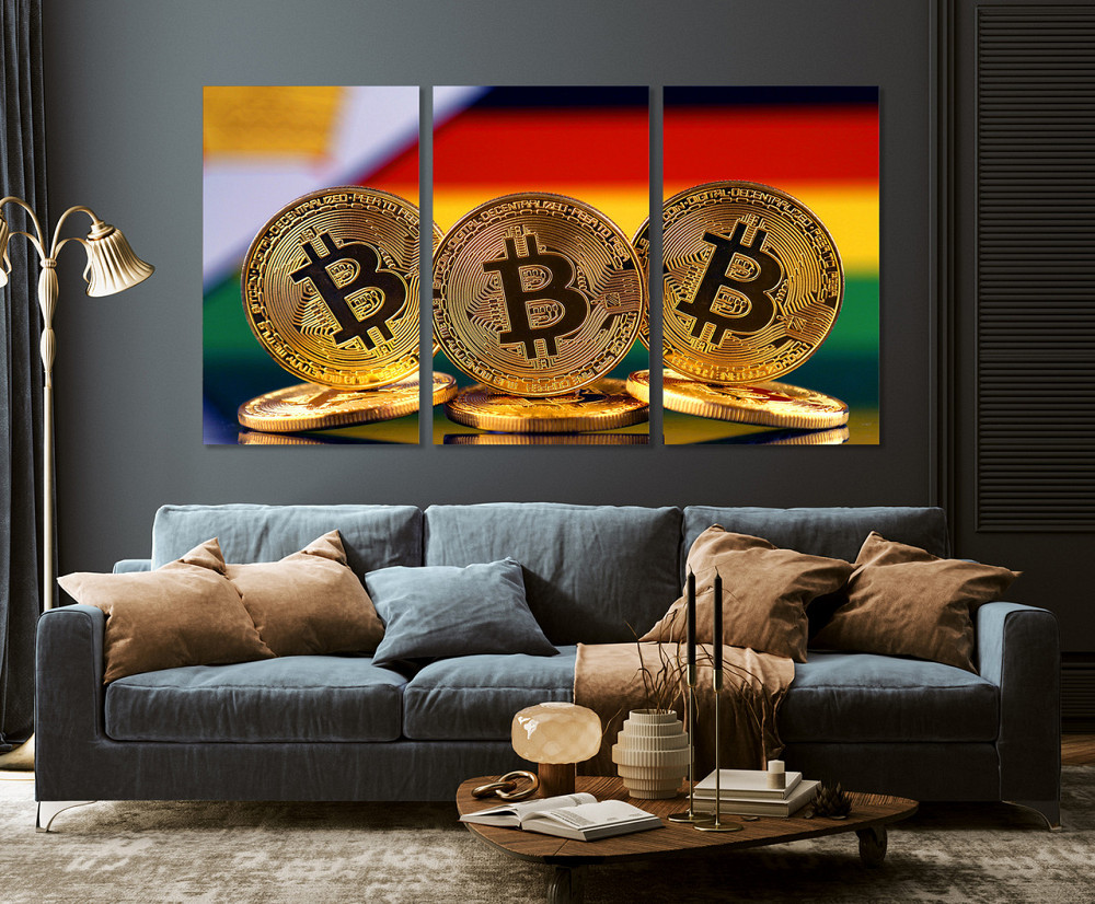 Модульная картина в гостиную / спальню   Биткоін     ART-073_3A 70х130 см Киев - изображение 3