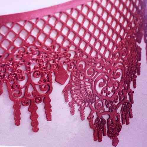 Молд для торта силиконовый Кружево 356 на 130 мм розовый Киев