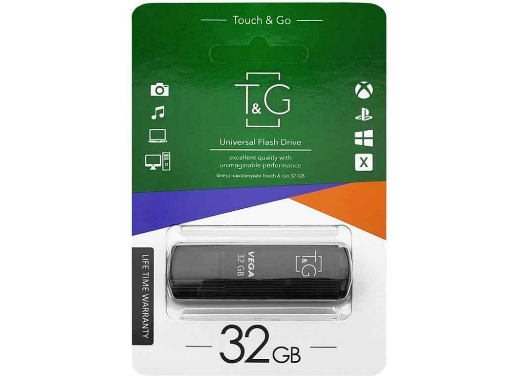Флешка USB 32GB 2.0 121 Vega Series чорна ТМ TG Київ - фото 1