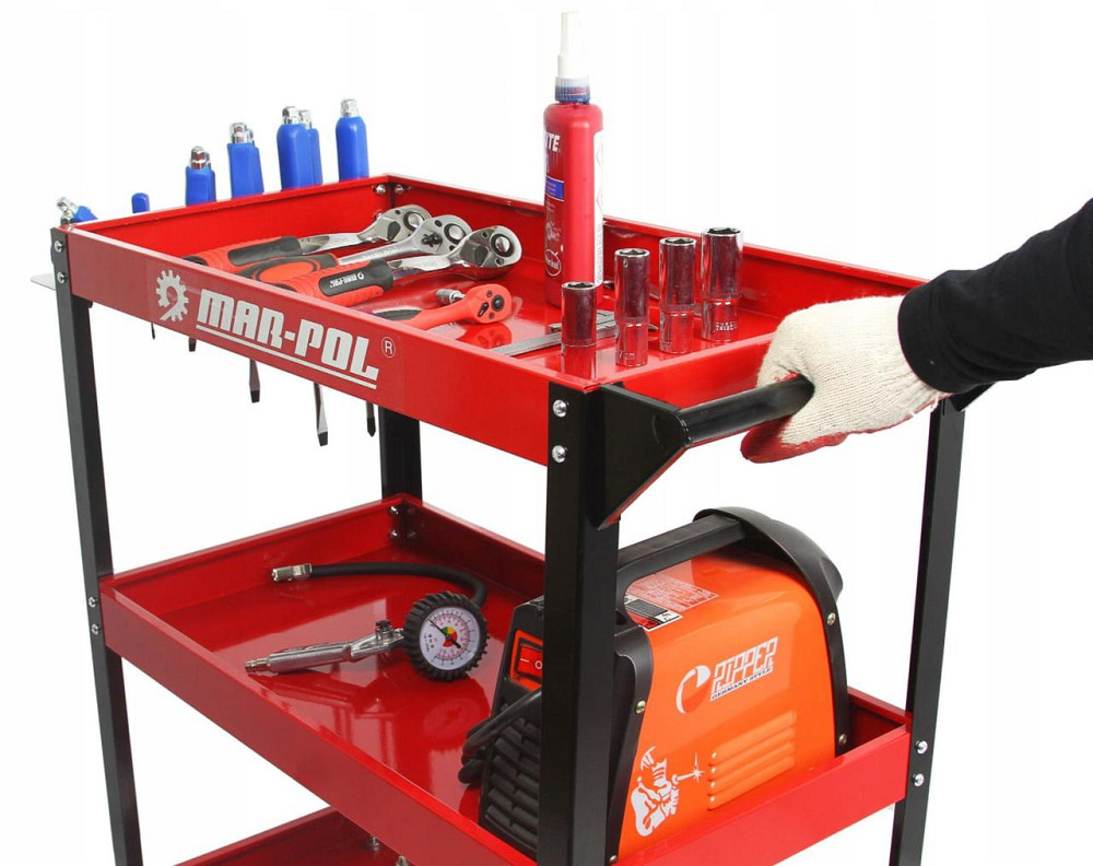 Тележка инструментальная с 3 полками и навесным лотком для отверток Mar-Pol (M66604) Нововолынск - изображение 6