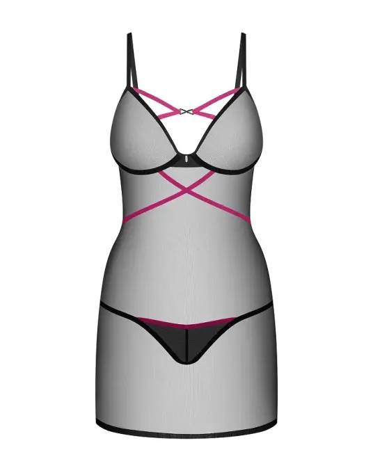 Пеньюар Obsessive Novenes chemise & thong XS/S Львов - изображение 4