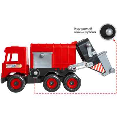 Спецтехника Tigres Авто "Middle truck" мусоровоз (красный) в коробке (39488) Винница