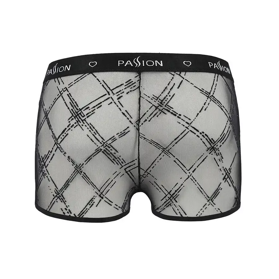 Чоловічі прозорі боксери Passion 032 SHORT JAMES S/M Black, сітка Львов - изображение 6