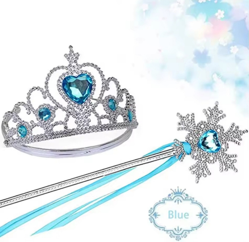 Набор для девочки косплей Эльза холодное сердце украшения 7 элементов голубой Киев - изображение 2