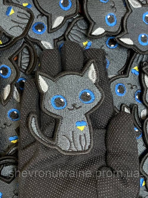 Шеврон милый котик (Форма контурна. На липучке) Размер 8x6.5см Киев - изображение 6