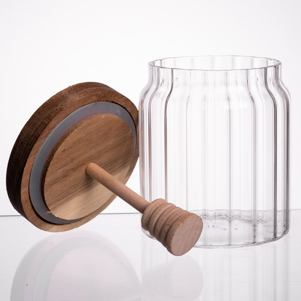 Стеклянная медовница с крышкой и ложкой 500 мл Киев - изображение 4
