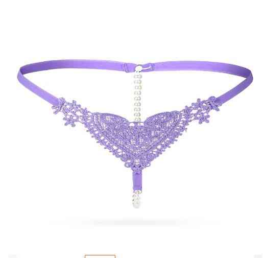 Еротичні труси з перлами універсальний бузковий Київ
