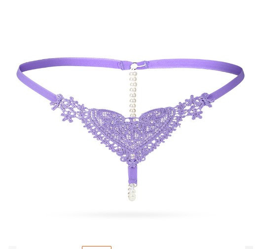 Еротичні труси з перлами універсальний бузковий Київ - фото 3