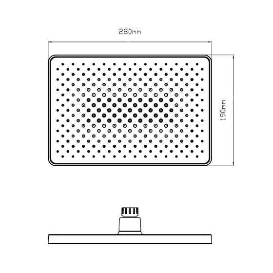 Лейка для верхнего душа пластик Qtap Hlavova 280x190 мм прямоугольная QTHLA107BLM45947 Black Matt Харьков