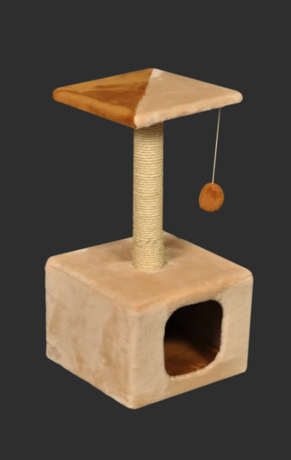 Будиночок-кігтеточка (дряпка) Мур-Мяу "Будиночок КотеДж" у джутовій мотузці, 34 см х 34 см х 25см Київ - фото 1