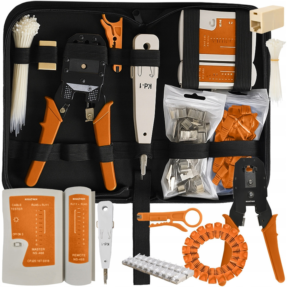 Тестер кабелю RJ45 RJ11, мережевий комплект інструментів 145 предметів Bigstren (25834) Нововолинськ - фото 1