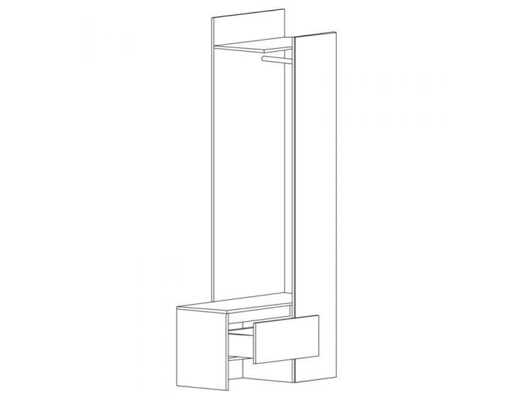 Передпокій Шафа Торіно без подушки 900х1960х383 - Дуб Артизан + Сірий Львів - фото 3