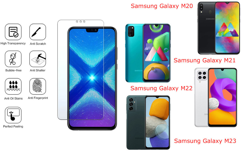 Защитное стекло NeoGlass для Samsung Galaxy M20, M21, M22, M23 – ультрапрозрачное и устойчивое Киев - изображение 4