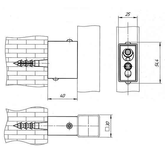 Комплект прихованого підключення під профільний стояк Laris чорний Київ