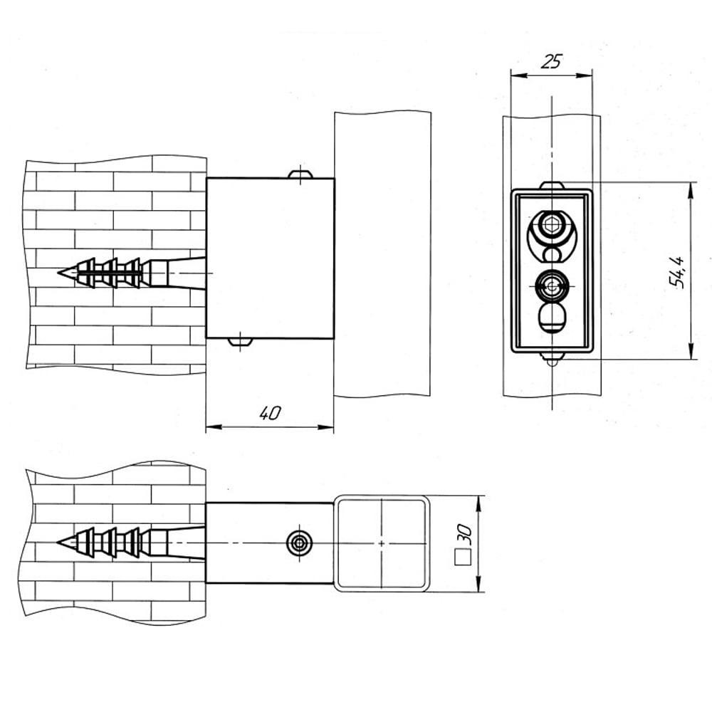 Комплект скрытого подключения под профильный стояк Laris черный Киев - изображение 3