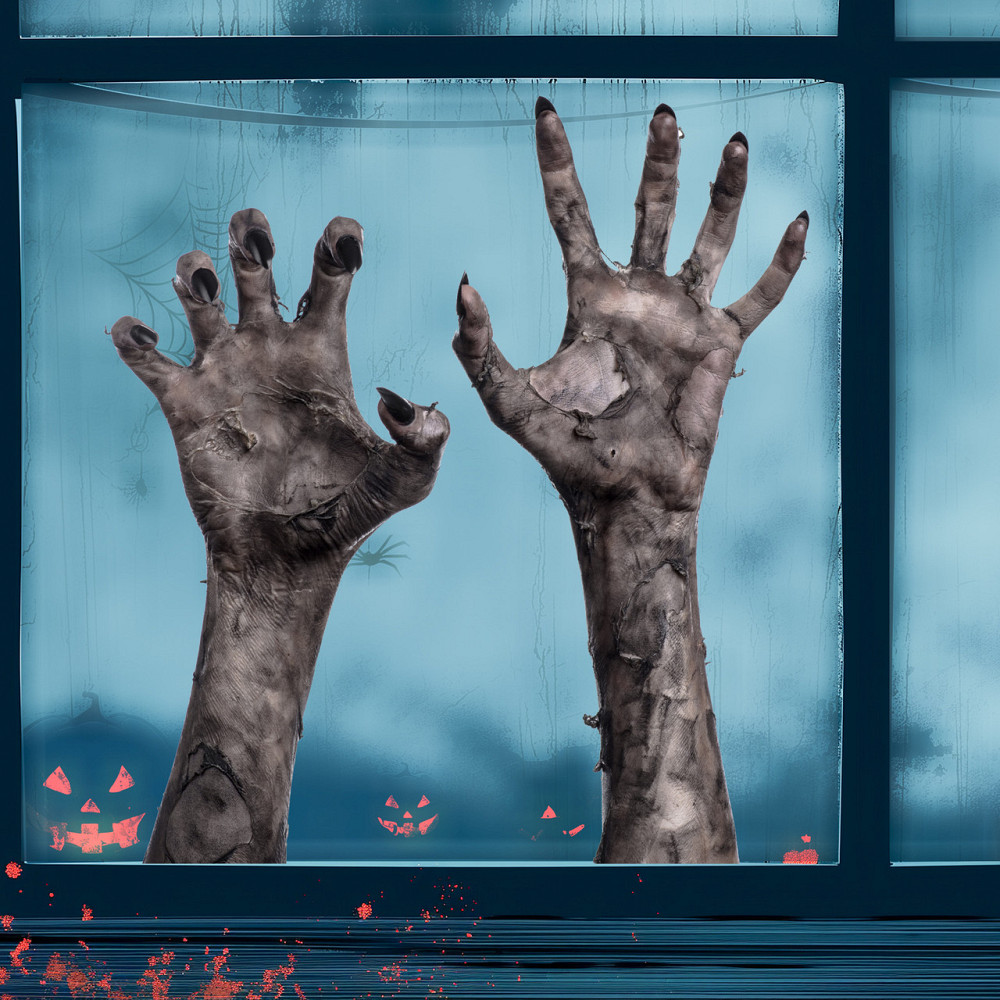 Наклейки на Хэллоуин Руки 45 на 30 см серый Киев - изображение 8