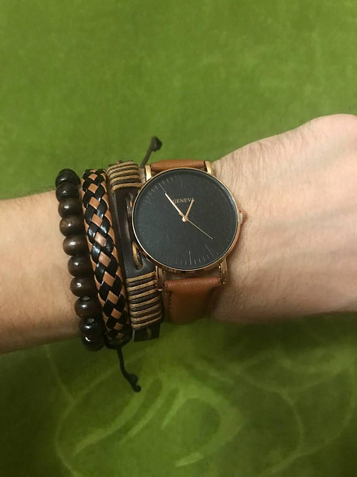 Часы мужские GENEVA Classic brown + браслеты Киев - изображение 1
