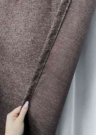 Шторная ткань премиум класса лен фактурный, коллекция «ELEMENTA» цвет коричневый 1870ш Киев